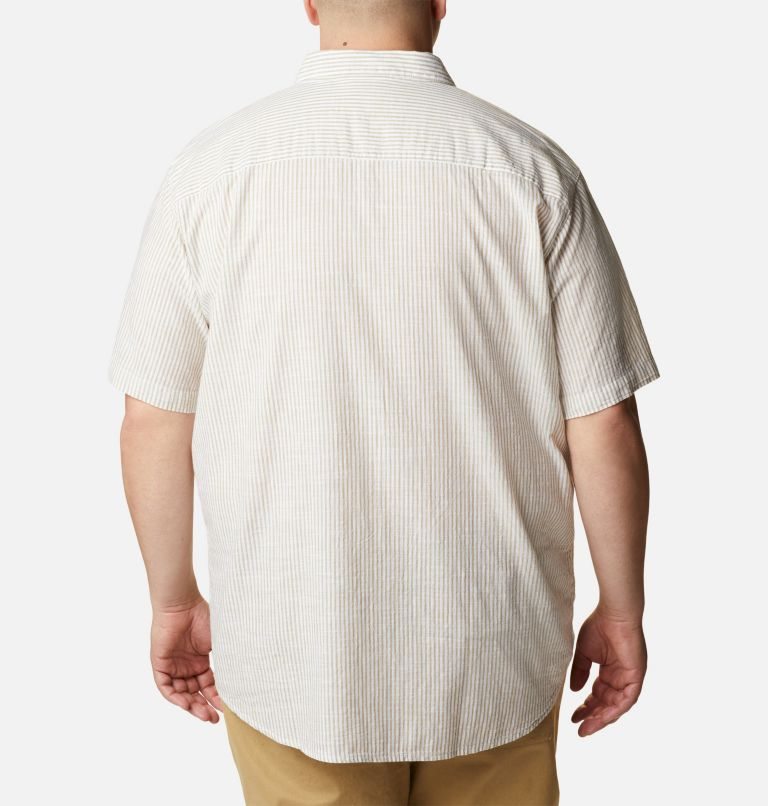 Men's Columbia Under Exposure Yarn-Dye Short Sleeve Shirts Stripe | Plus Size CA-G18L4